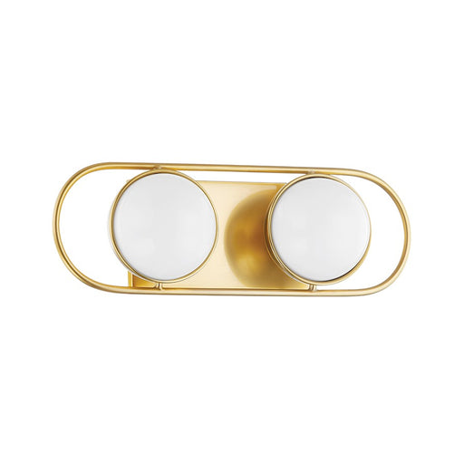Mitzi Amy 2 Light Bath And Vanity, Aged Brass/Opal Glossy - H783302-AGB