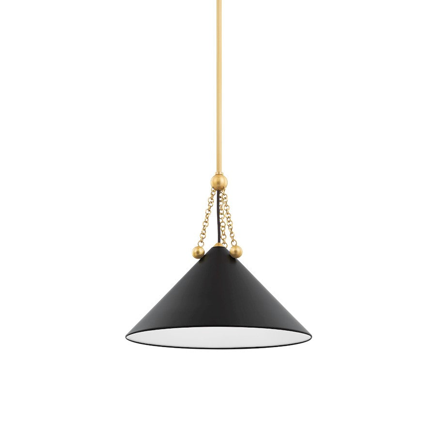 Mitzi Kalea 1 Light 15" Pendant, Aged Brass/Soft Black - H784701S-AGB-SBK