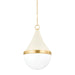 Mitzi Ciara 1 Light 23" Pendant, Brass/Soft Cream/Opal Glossy - H787701L-AGB-SCR