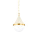 Mitzi Ciara 1 Light 18" Pendant, Brass/Soft Cream/Opal Glossy - H787701S-AGB-SCR