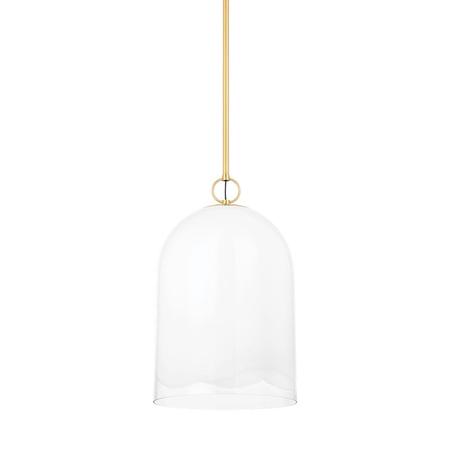 Mitzi Lennon 1 Light 23" Pendant, Aged Brass/Orrizonte Glass - H788701L-AGB