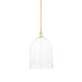 Mitzi Lennon 1 Light 16" Pendant, Aged Brass/Orrizonte Glass - H788701S-AGB