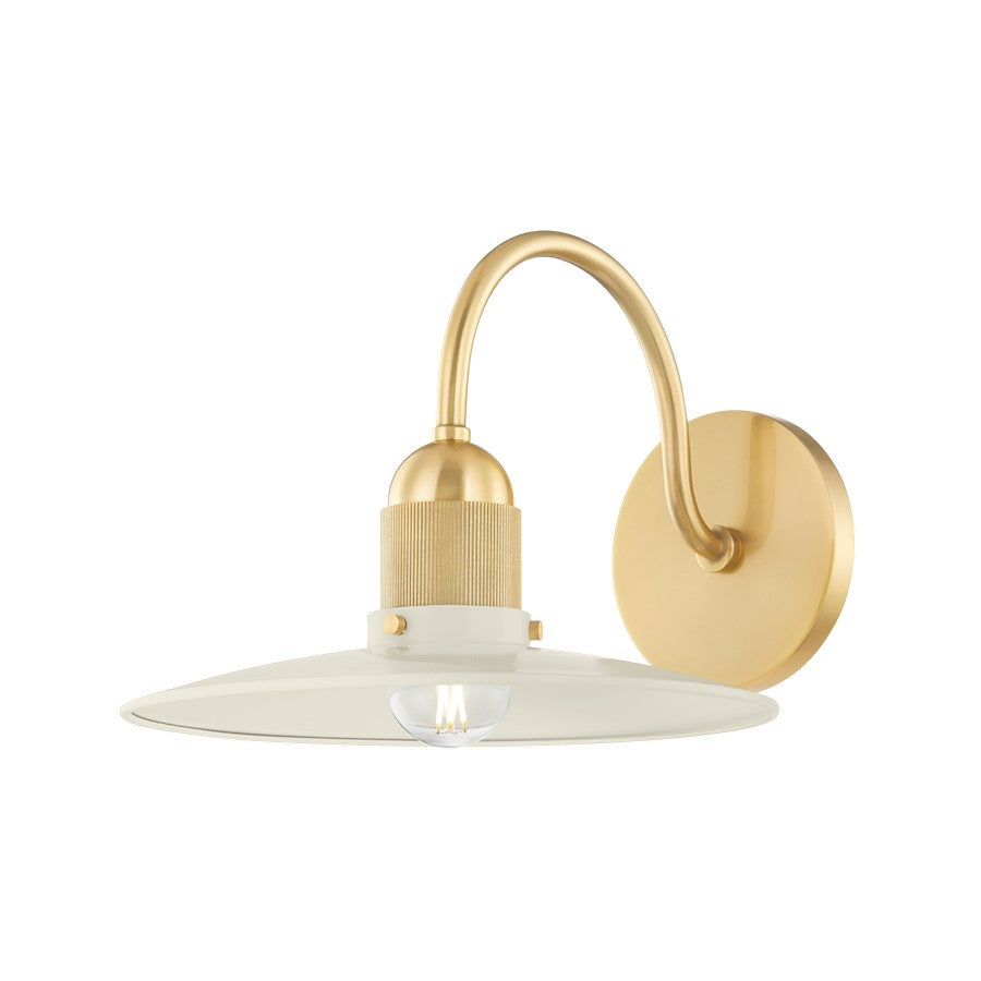 Leanna 1 Light Wall Sconce, Aged Brass