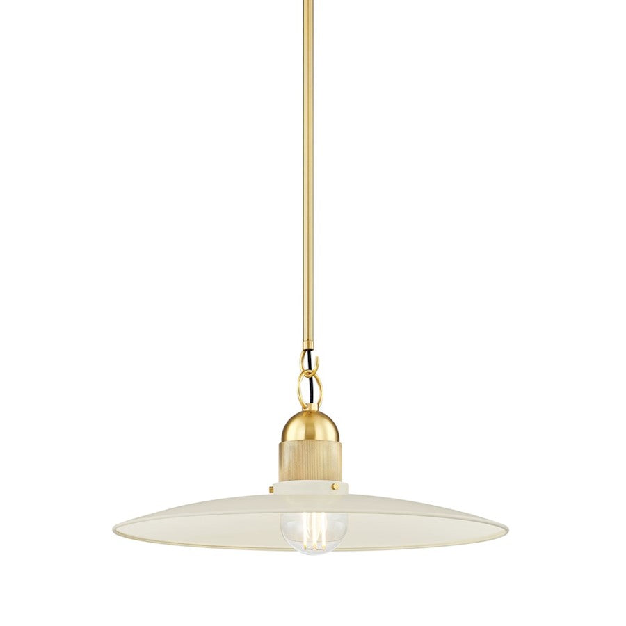 Mitzi Leanna 1 Light Pendant, Aged Brass/Soft Cream - H793701-AGB-SCR