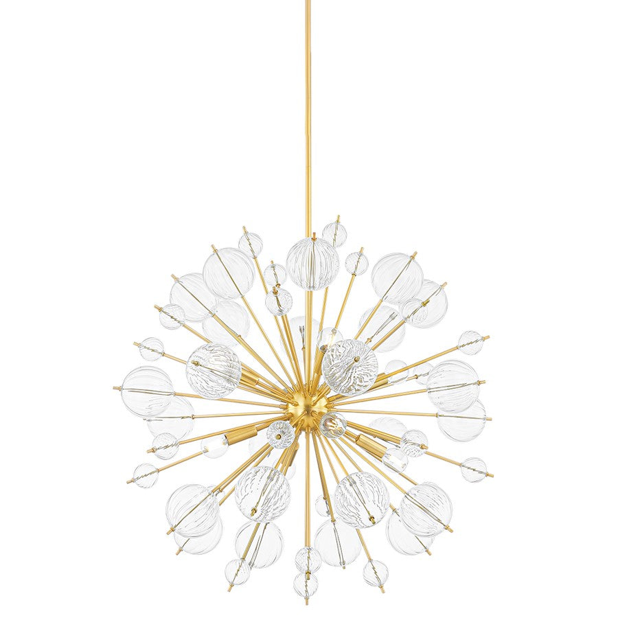 Mitzi Linnea 8 Light Chandelier, Aged Brass/Clear - H794808-AGB