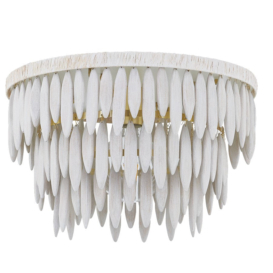 Mitzi Tiffany 1 Light Semi Flush, Brass/Cream Combo/White Wash - H805501-AGB-TCR