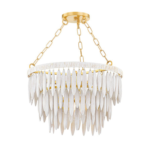Mitzi Tiffany 1 Light Pendant, Brass/Cream Combo/White Washed - H805701-AGB