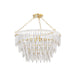 Mitzi Tiffany 4 Light Chandelier, Brass/Cream Combo/White Washed - H805804-AGB