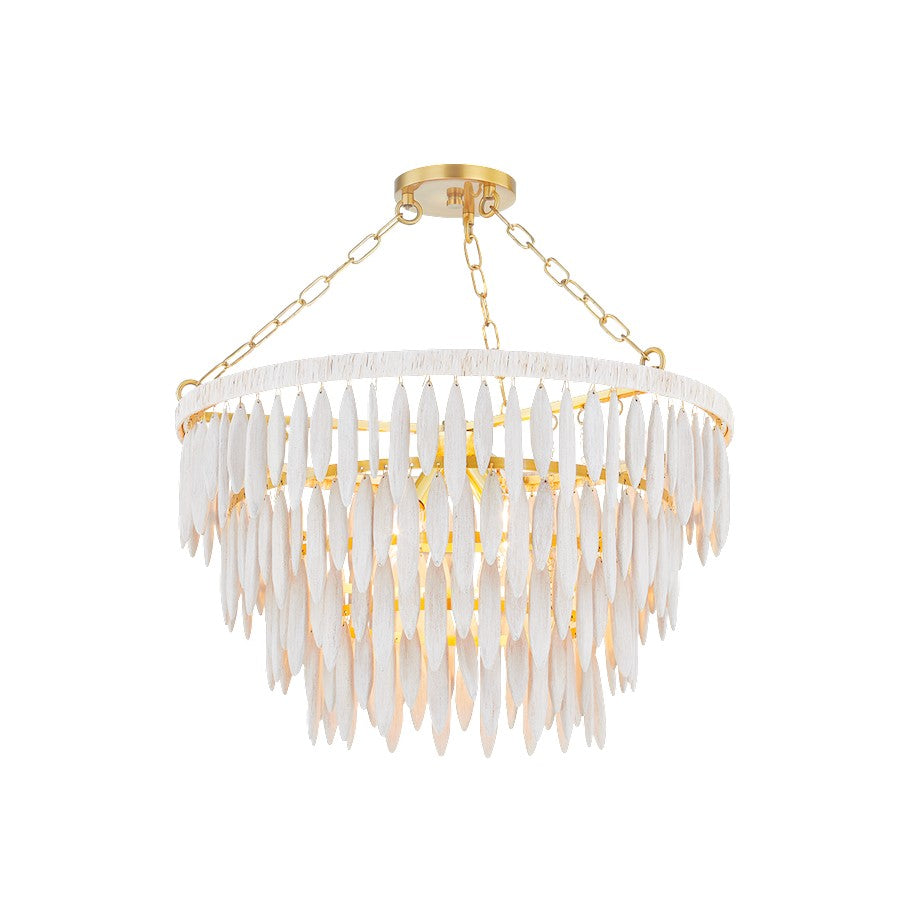 4 Light Chandelier, Brass