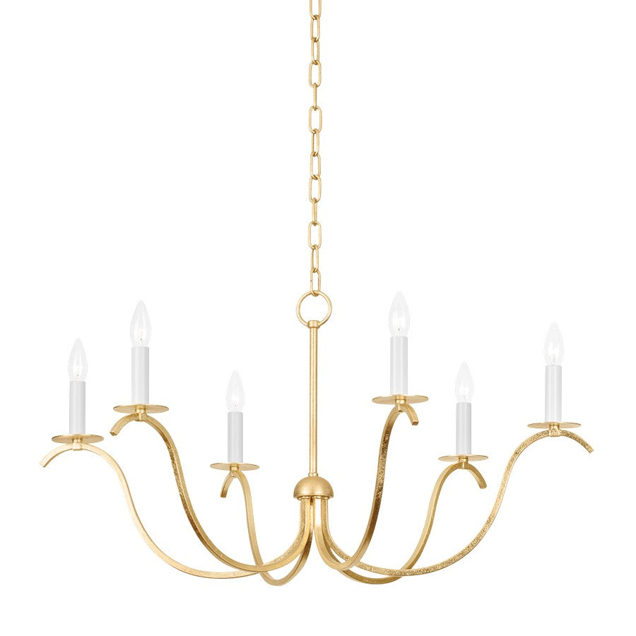 Mitzi Jaclin 6 Light Chandelier, Gold Leaf - H809806-GL