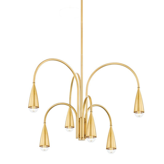 Mitzi Jenica 6 Light Chandelier, Aged Brass - H811806-AGB