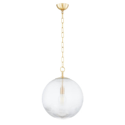 Mitzi Sara 1 Light 19" Pendant, Aged Brass/Clear - H815701L-AGB