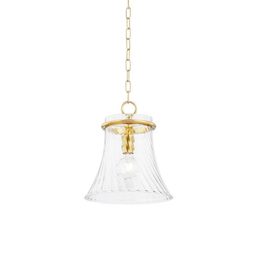 Mitzi Cantana 1 Light 15" Pendant, Aged Brass/Clear - H824701S-AGB