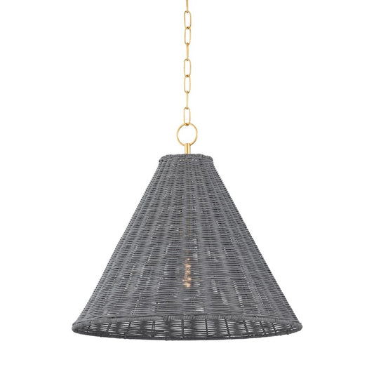 Mitzi Destiny 1 Light Pendant, Aged Brass/Gray - H825701-AGB