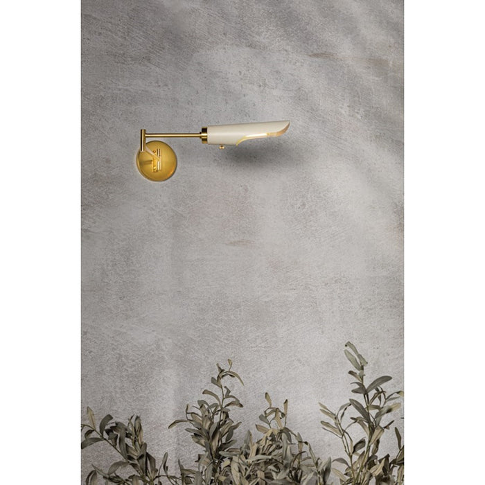 Mitzi Harperrose 1 Light Wall Sconce, Brass/Soft White/White