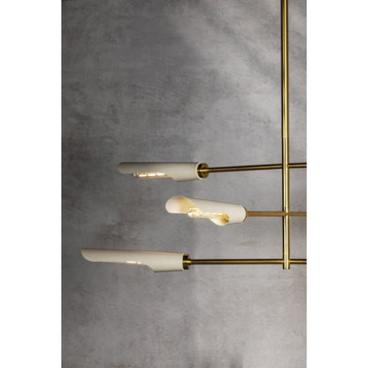 6 Light Chandelier, Brass