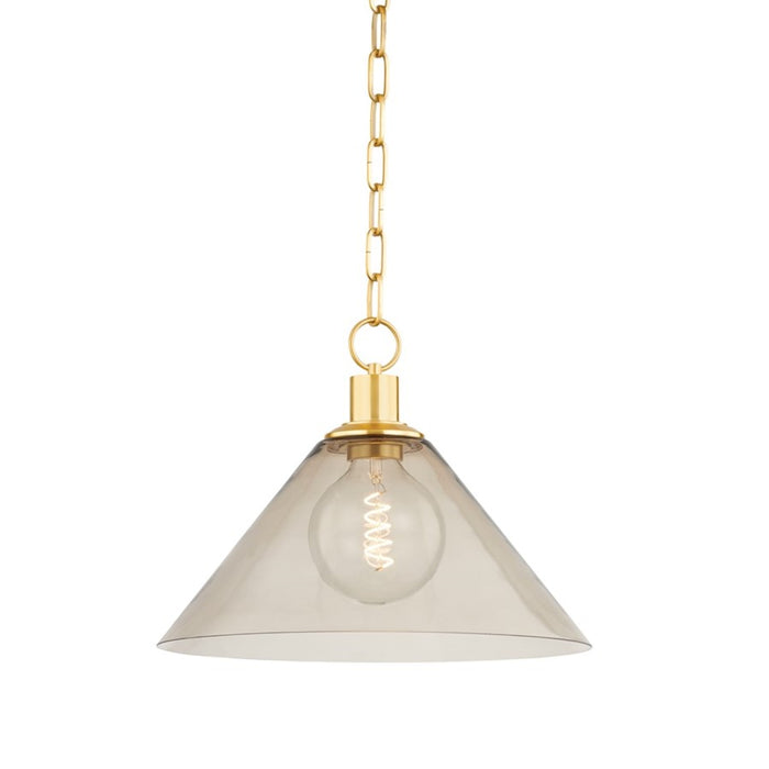 Mitzi Anniebee 1 Light 12" Pendant, Aged Brass/Taupe - H829701L-AGB