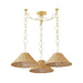 Mitzi Dalia 3 Light Chandelier, Aged Brass/Natural - H831803-AGB