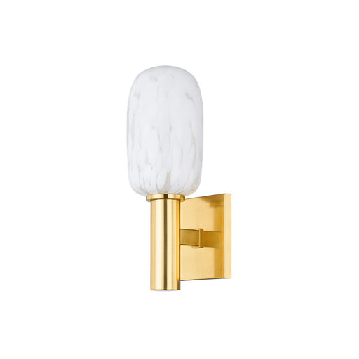 Mitzi Abina 1 Light Wall Sconce, Aged Brass/White - H841101-AGB
