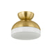 Mitzi Rue 1 Light Flush Mount, Aged Brass/Opal Shiny - H851501-AGB