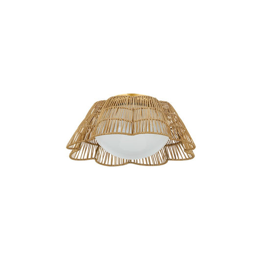 Mitzi Rosa 1 Light Flush Mount, Aged Brass/Natural - H856501-AGB