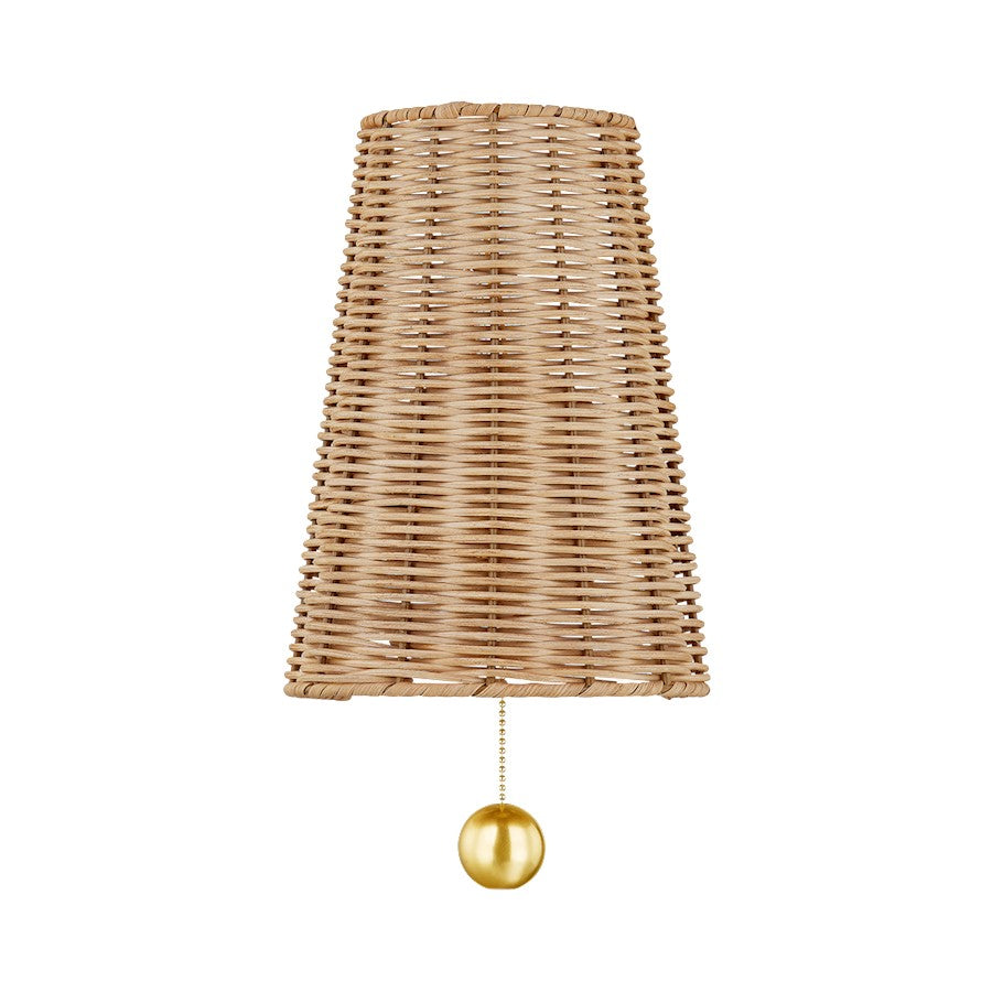 Mitzi Naida 1 Light Wall Sconce, Aged Brass/Natural - H857101-AGB