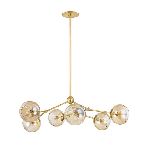 Mitzi Trixie 6 Light Chandelier, Aged Brass/Champagne - H861806-AGB
