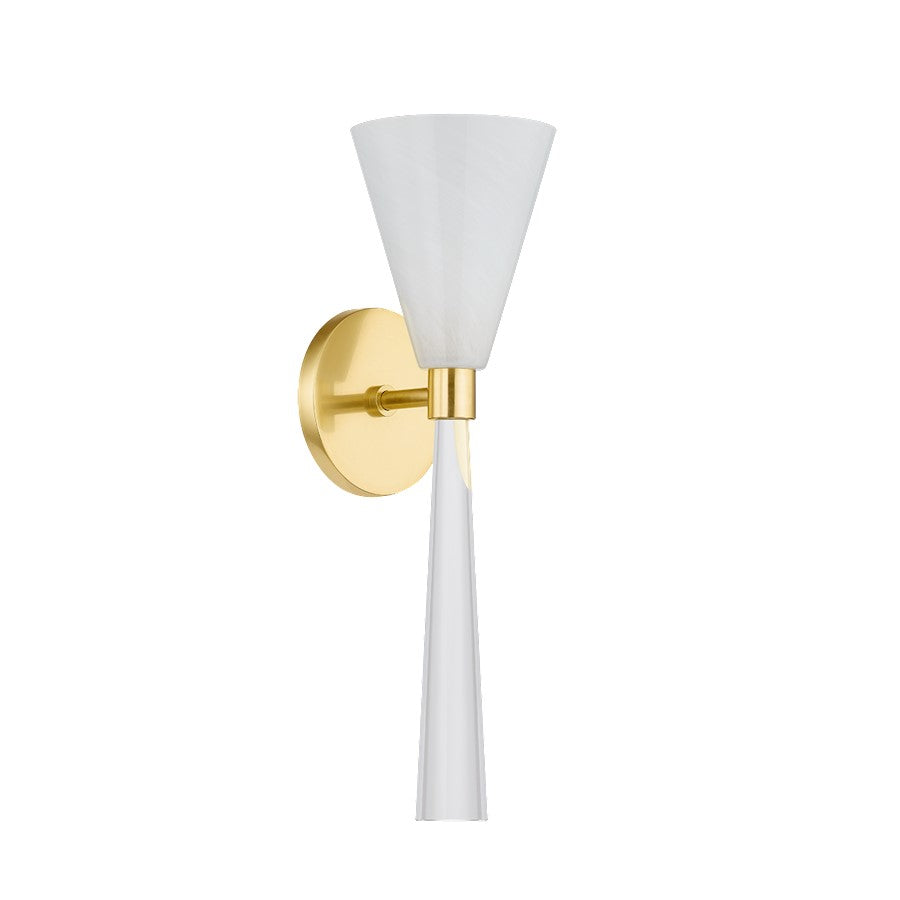 Mitzi Amara 1 Light Wall Sconce, Aged Brass/Cloud - H862101-AGB