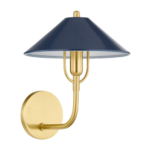 Mitzi Mariel 1 Light Wall Sconce, Aged Brass/Soft Navy - H866101-AGB-SNY