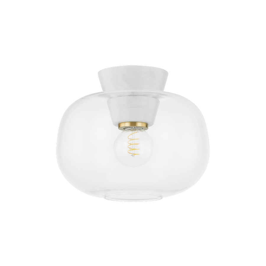 Mitzi Ariella 1 Light Flush Mount, Aged Brass/Clear - H869501-AGB