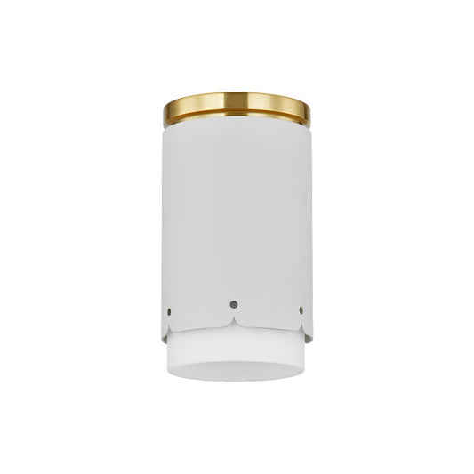 Mitzi Asa 1 Light Flush Mount, Aged Brass/Soft White/Opal - H870501-AGB-SWH