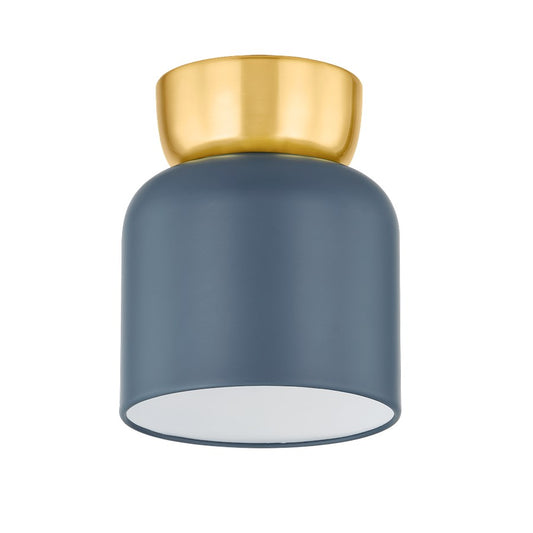 Mitzi Batya 1 Light 7.5" Flush Mount, Brass/Slate Blue/Blue - H890501S-AGB-SBL