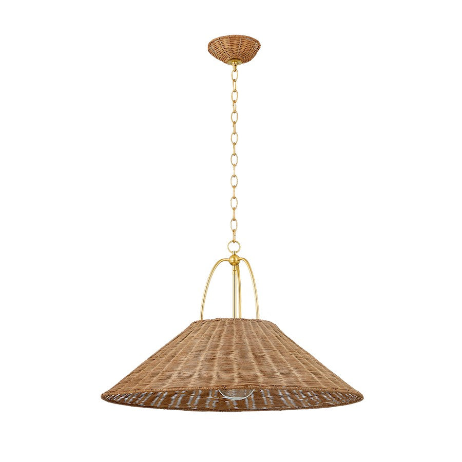 Mitzi Davida 1 Light 19" Pendant, Aged Brass/Natural - H894701L-AGB