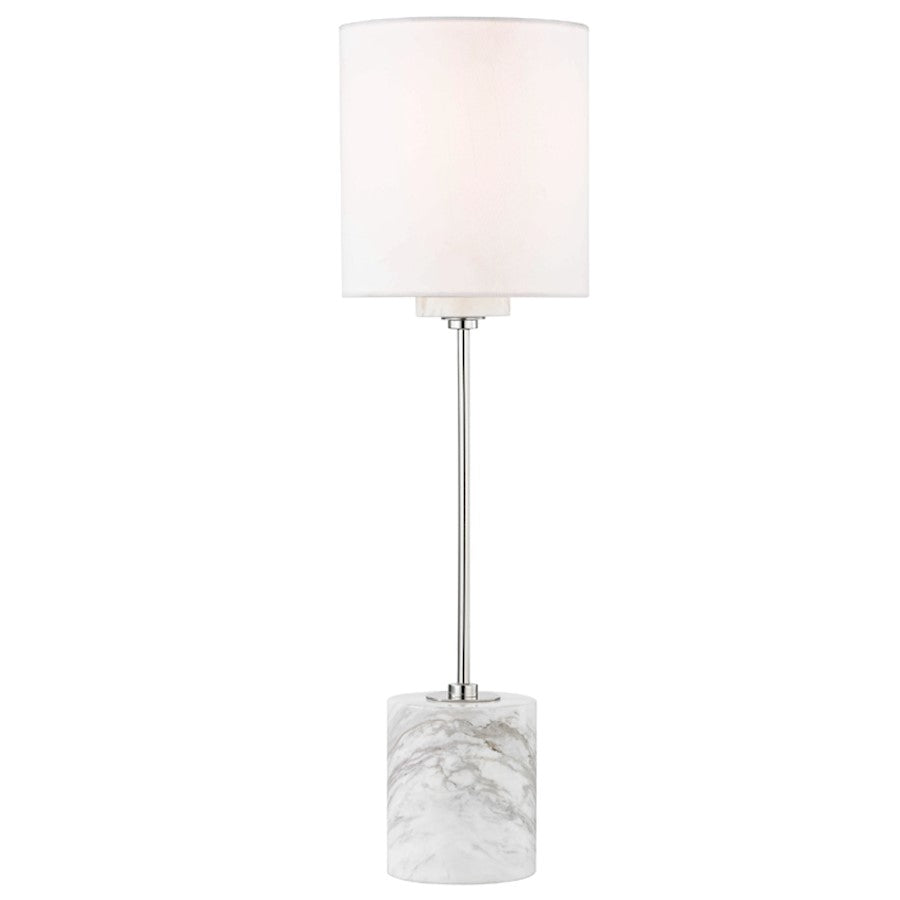 by Fiona Table Lamp, Marble Base, Polished Nickel