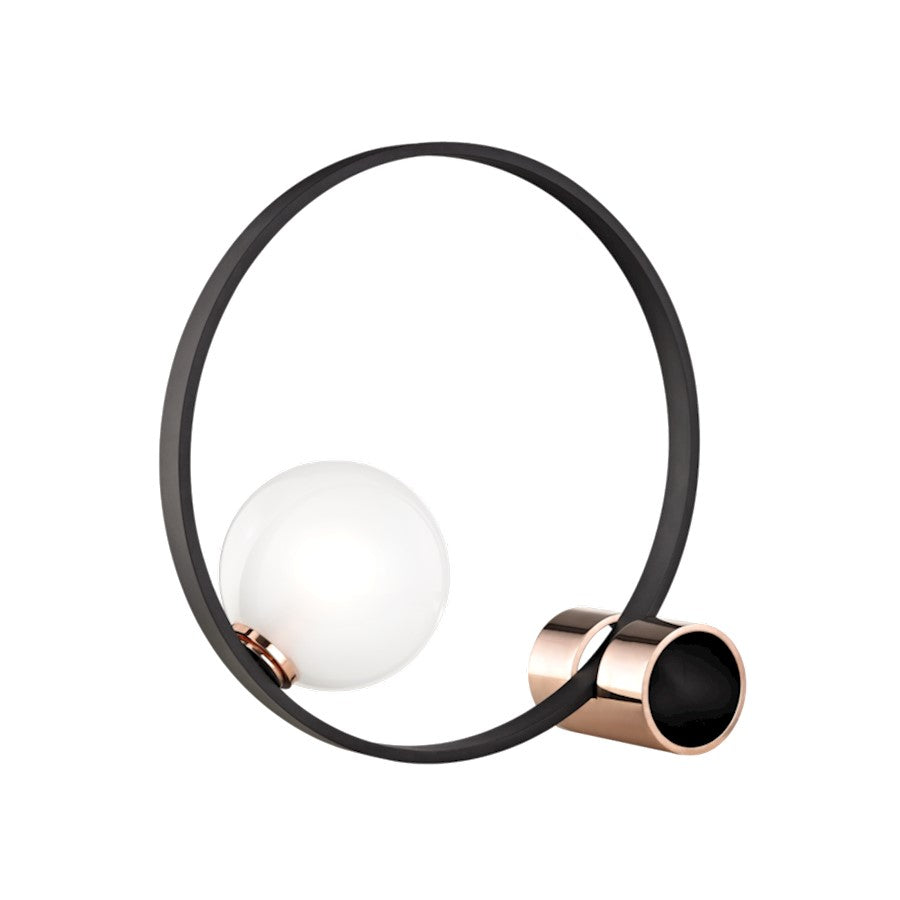 Mitzi Zena 1 Light Table Lamp, Polished Copper/Black - HL155201-POC-BK