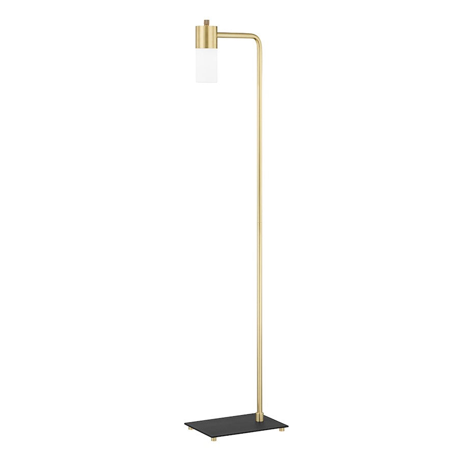 Mitzi Lola 1 Light LED Floor Lamp, Aged Brass/Opal Matte - HL461401-AGB