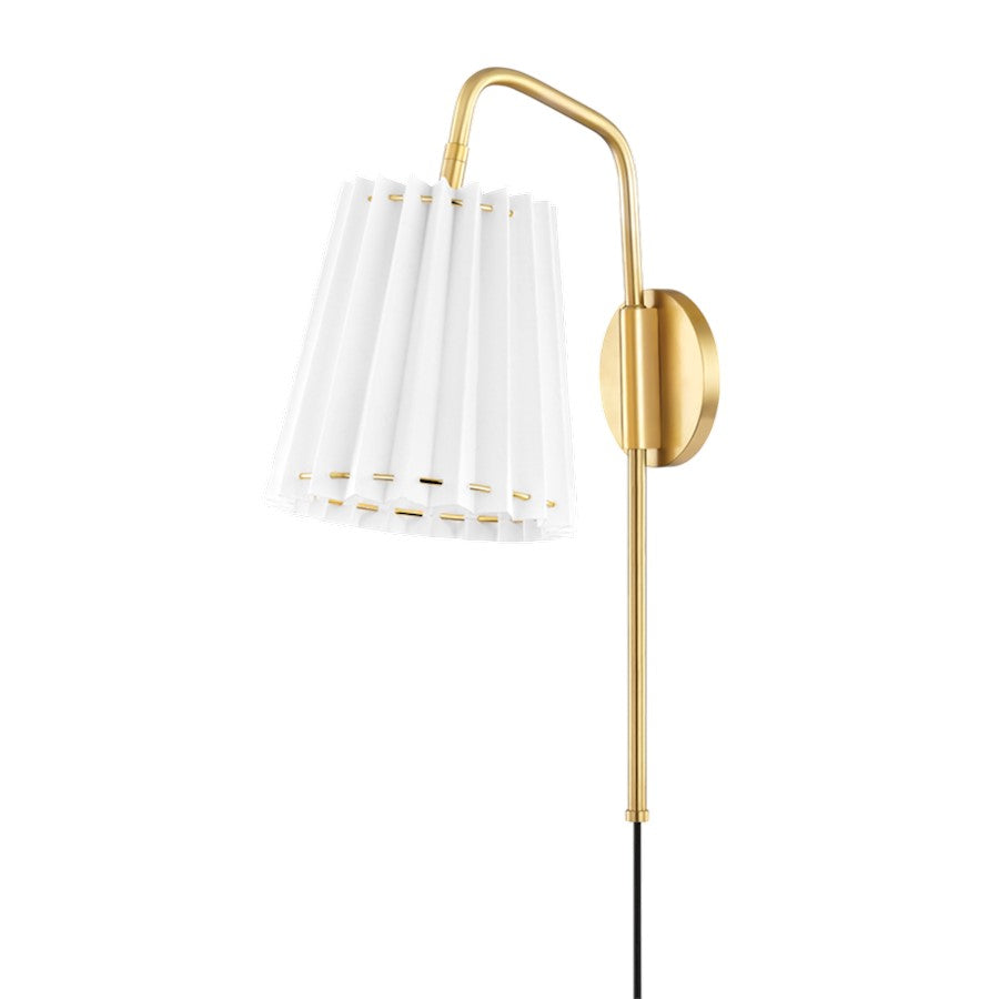 Mitzi Demi 1 Light Portable Wall Sconce, Aged Brass - HL476101-AGB