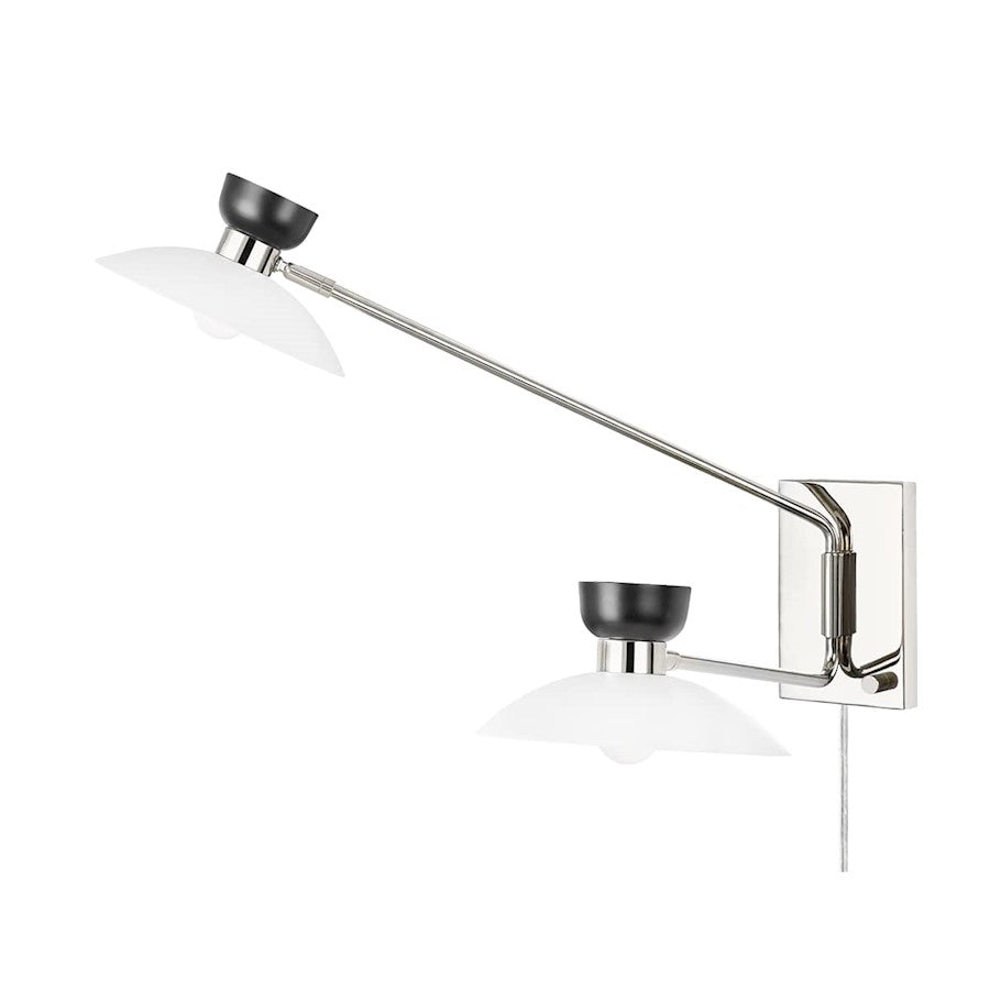 Mitzi Whitley 2 Light Wall Sconce Plug, Polished Nickel - HL481202-PN