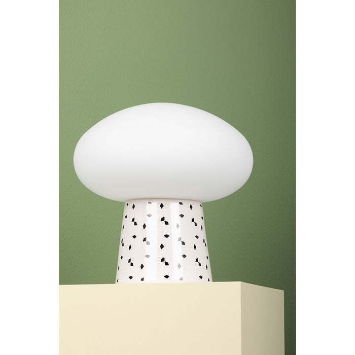 Mitzi Pixie 1 Light Table Lamp, Aged Brass/White