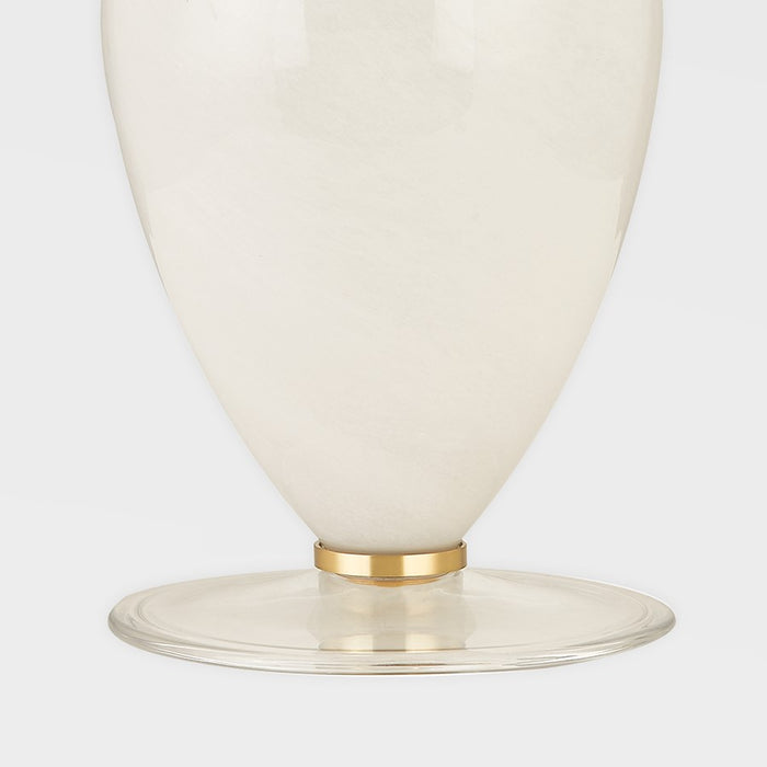Mitzi Laney 1 Light Table Lamp, Aged Brass/White