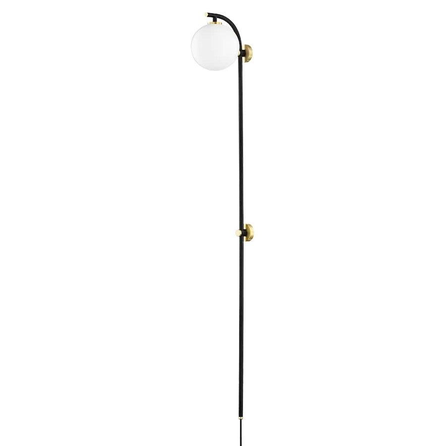 Mitzi Faye 1 Light Portable Wall Sconce, Aged Brass/Black - HL589201-AGB-SBK