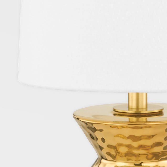 Mitzi Zoe 1 Light Table Lamp, Aged Brass/White