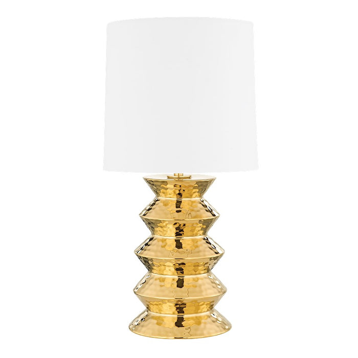 Mitzi Zoe 1 Light 25" Table Lamp, Aged Brass/White - HL617201B-AGB-CGD