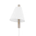 Mitzi Ellen 1 Light Plug-in Sconce, Aged Brass/White - HL636201-AGB-WWA