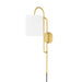 Mitzi Caroline 1 Light Plug-in Sconce, Aged Brass/White - HL641201-AGB