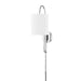 Mitzi Caroline 1 Light Plug-in Sconce, Polished Nickel/White - HL641201-PN