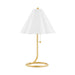 Mitzi Martha 1 Light Table Lamp, Aged Brass/Off-White - HL653201-AGB
