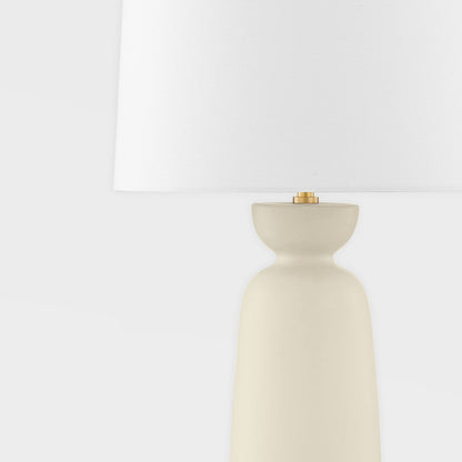 Rhea Table Lamp, Aged Brass/White