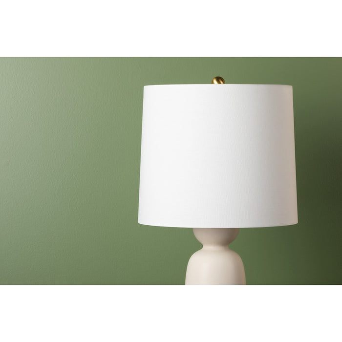 Mitzi Rhea 1 Light Table Lamp, Aged Brass/White