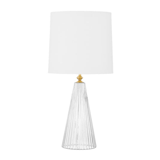 Mitzi Christie 1 Light Table Lamp, Aged Brass/White - HL665201-AGB